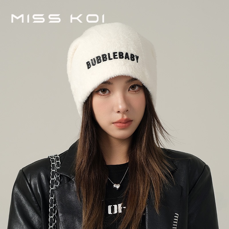 Misskoi  Mũ Trùm Đầu Bằng Vải Lông Giữ Ấm Mùa Thu Đông Phiên Bản Hàn Quốc