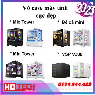 Vỏ Case Máy Tính cực đẹp bể cá mini  ( No fan / Black / White / MATX / ITX/3 Fan)