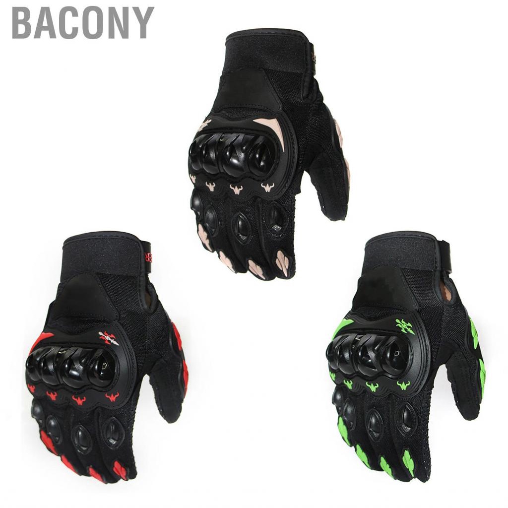 Bacony Motorcycle  Hard Knuckle Powersports Racing Full Finger  Slip for Outdoor Sports