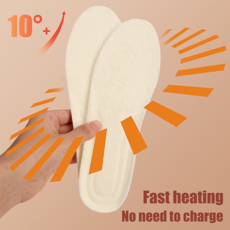 Miếng Lót Giày Vải Len Lông Cừu Dày Dặn Giữ Ấm Mùa Đông Cho Nam Nữ