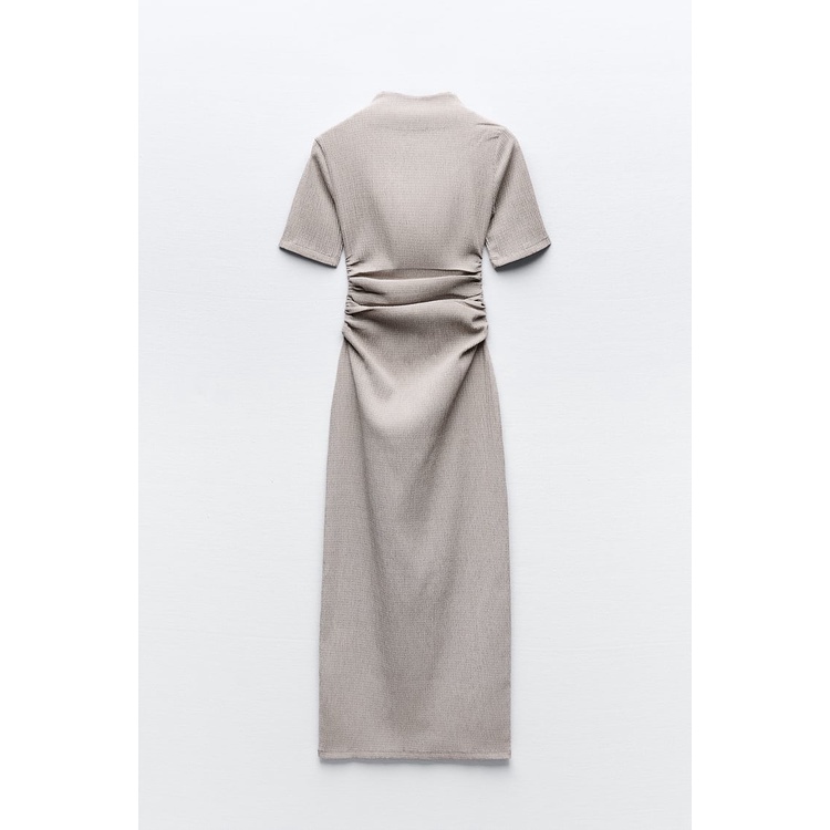 Váy body dáng dài nhún eo Zara authentic