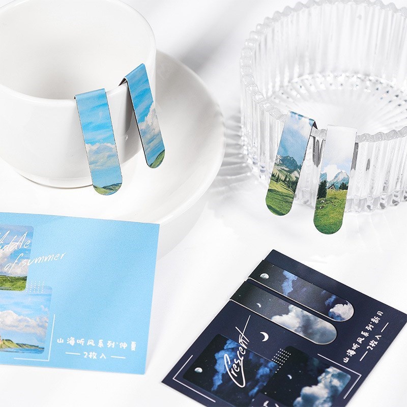 Bộ 2 Kẹp Từ Tính Đánh Dấu Trang Sách Theo Phong Cảnh Cho Giáo Viên