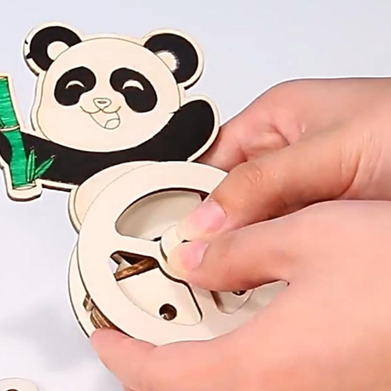 Đồ Chơi Thí Nghiệm Khoa Học Hình Gấu Trúc Bằng Gỗ handmade diy