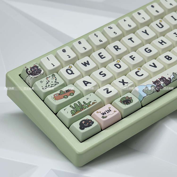 Cactus Cat Keycaps MDA Profile dễ thương PBT Dye Sub Bàn Phím Cơ Keycap