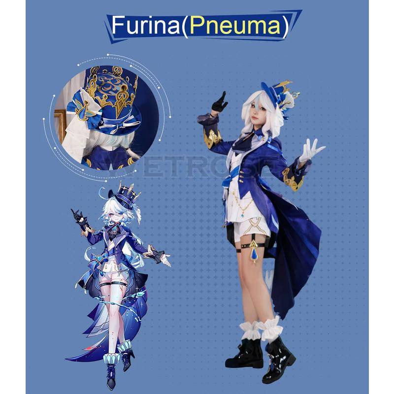 Bộ Đồ Hóa Trang Thần Chết Furina ssr Genshin Impact Ousia pneuma furina Không Cuối Màu Trắng Đen Cosplay Costume