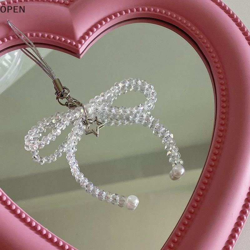 Op Dây Đeo Điện Thoại Xỏ Hạt Pha Lê Hình Nơ Ngọt Ngào Cho y2k Esthetic vn