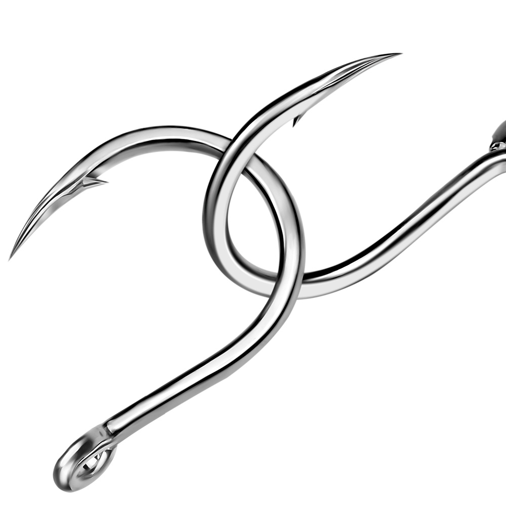 Proberos 10 chiếc có vòng móc tay cầm 1/0-2/0-3/0-4/0-5/0 # thép carbon cao lưỡi câu máu rãnh móc thép gai tròn lưỡi câu đơn Sharp