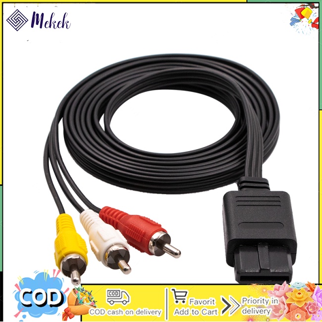 Dây Cáp av 1.8m Cho Máy Chơi game nintendo 64 audio tv video / super n