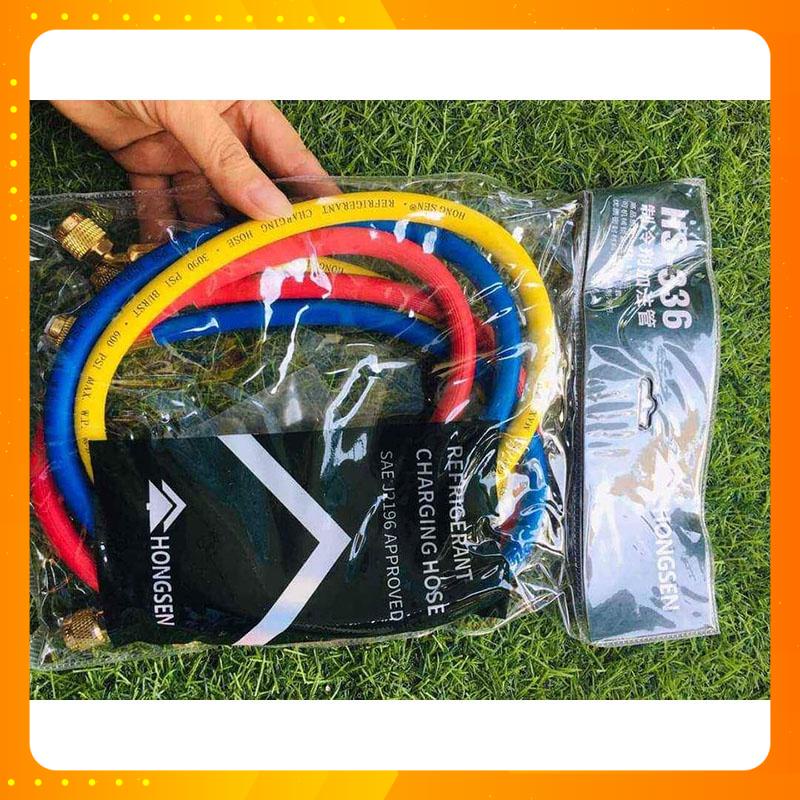 Bộ 3 Dây Nạp Gas R22 HS-336 HONGSEN Tặng Kèm ty ron ba dây sạc ga tủ lạnh điều hòa máy lạnh 22 Mới