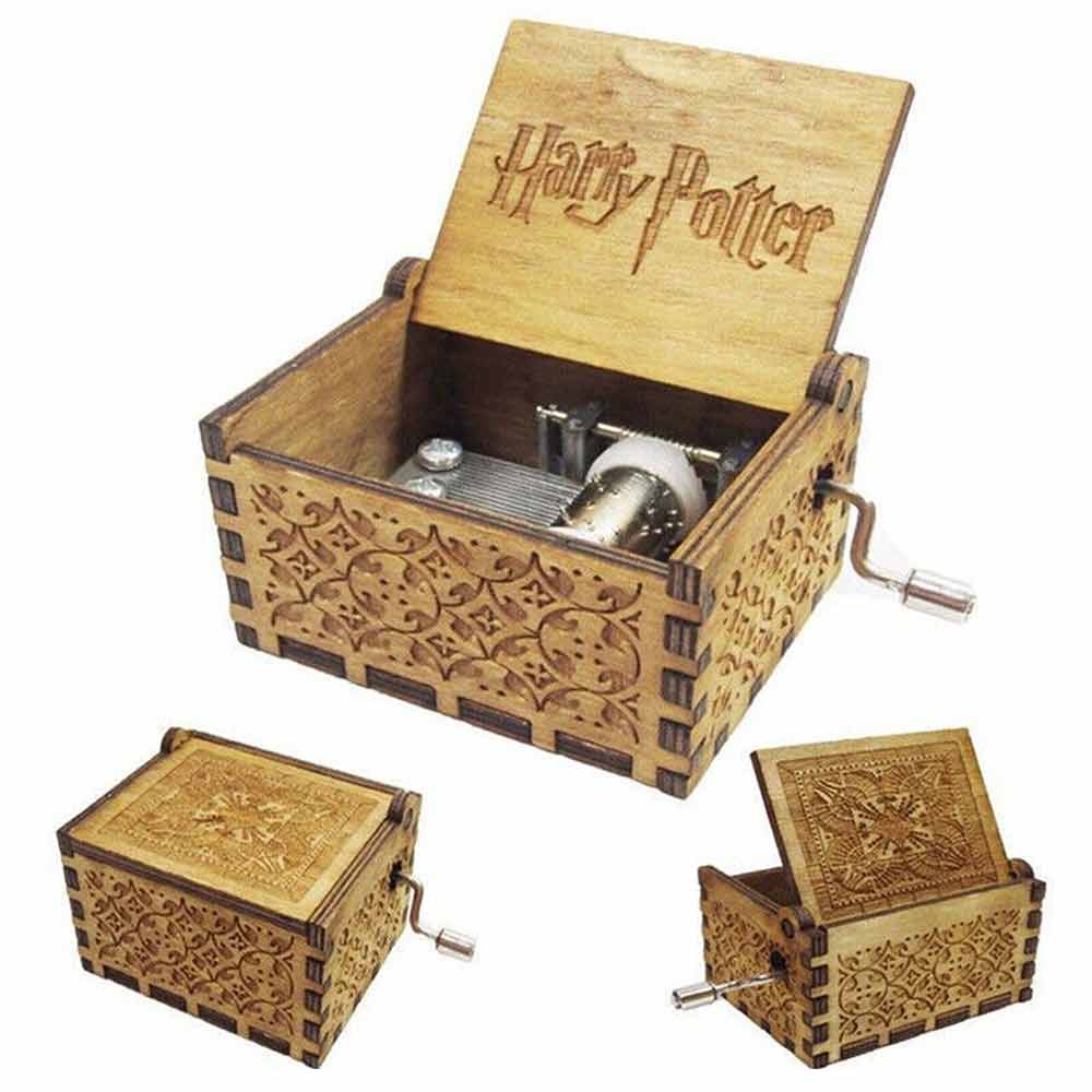 Harry Potter handmade wooden hand-cranked music box