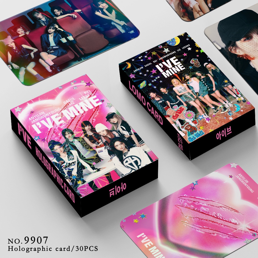 IVE Album I'VE MINE Holographic Laser Lomo Card Double-sided Color Printing Photocard