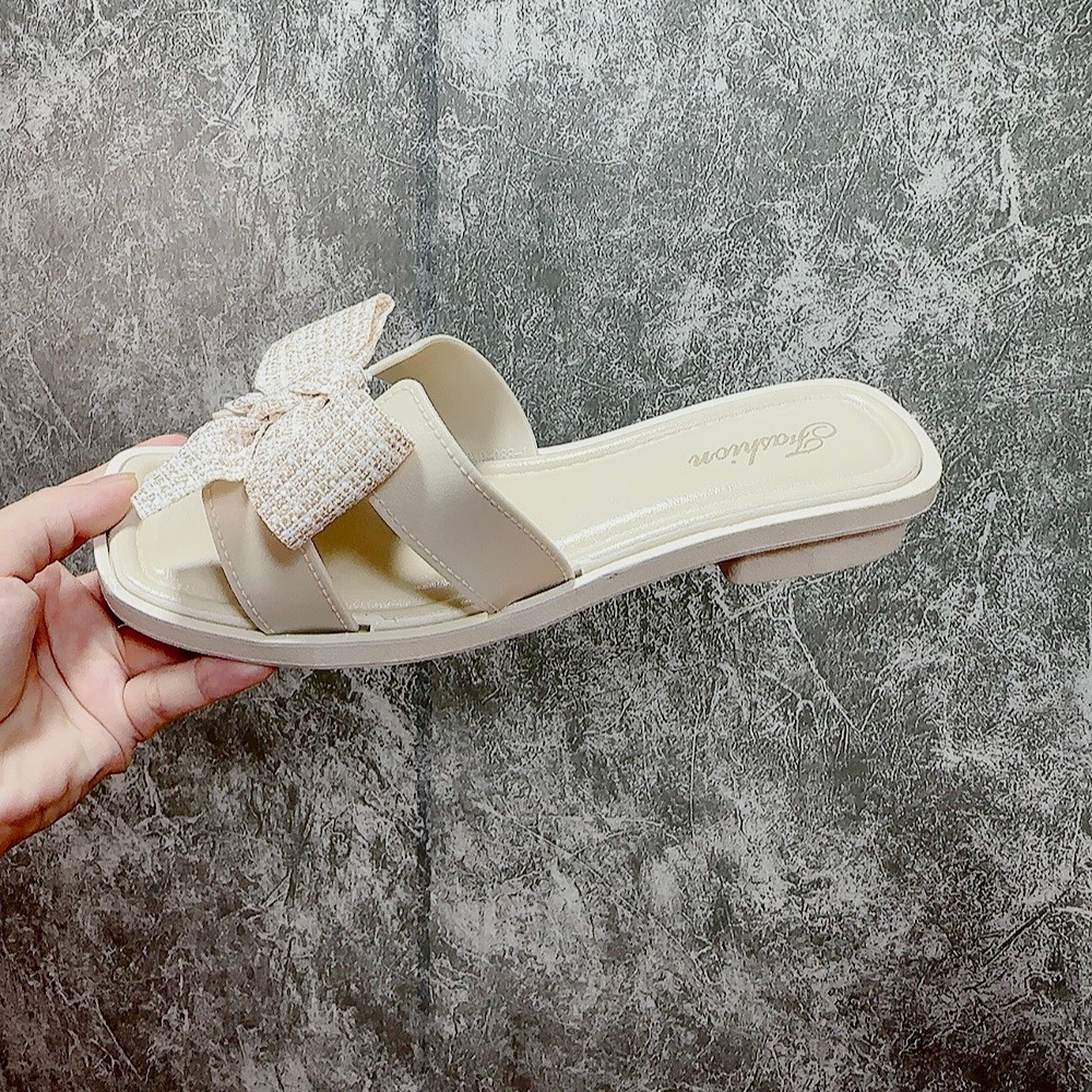Dép bệt nơ vải, cho nữ, cai 3cm, chống nước mềm êm, chọn đúng size chân