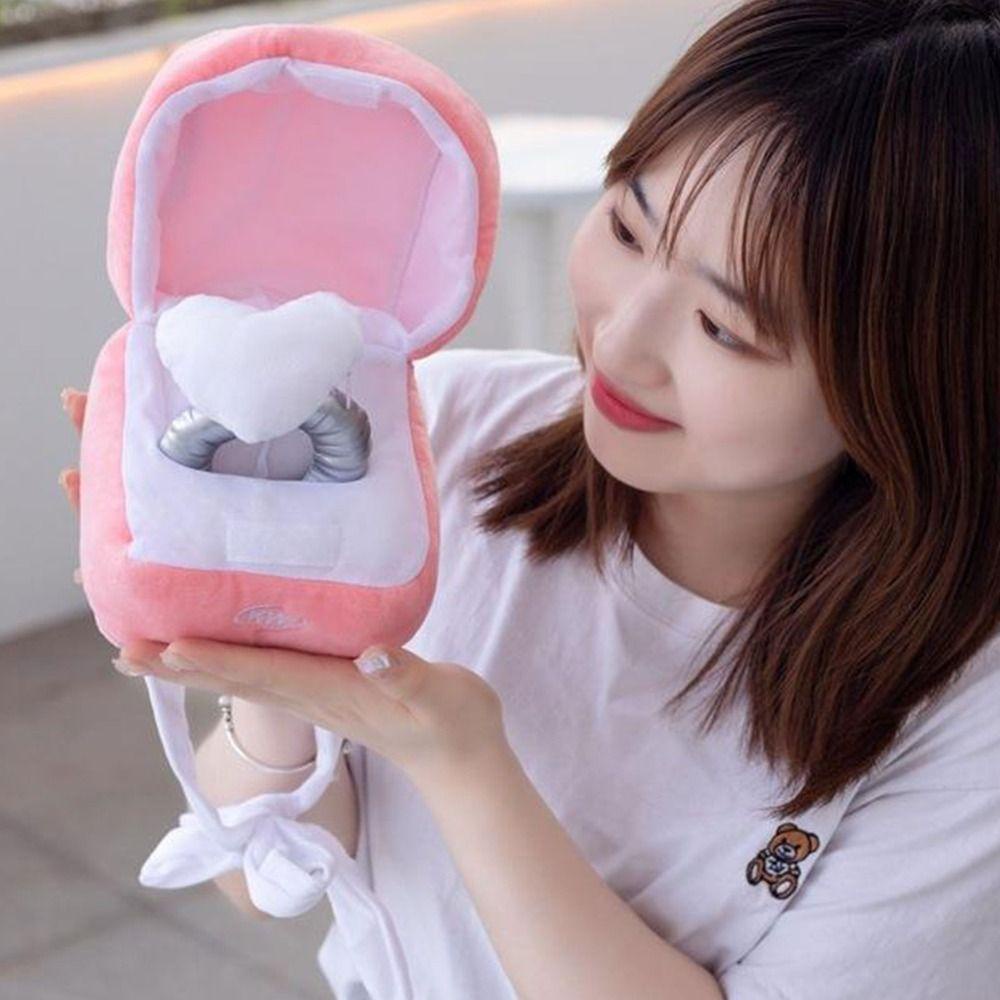 Leota Hộp Đựng Nhẫn Đồ Chơi Trái Tim Nhồi Bông pp Đáng Yêu Thích Hợp Làm Quà Tặng Bạn Gái
