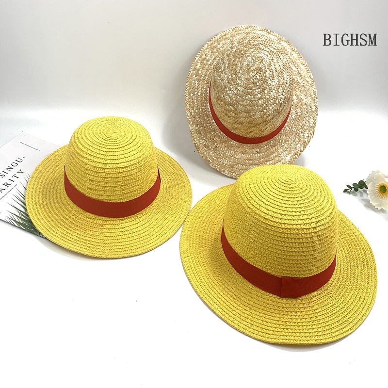 Bighsm Mũ Rơm Thủ Công Hóa Trang Nhân Vật Hoạt Hình one piece luffy Nhật Bản Chống Nắng Ngoài Trời Mùa Hè skk
