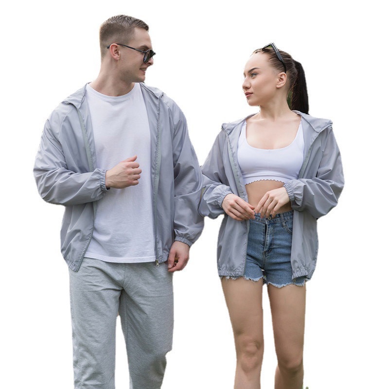 Nurgaz Áo Khoác Chống Nắng Bằng Lụa Lạnh Thoáng Khí Có Mũ Trùm Thời Trang Unisex
