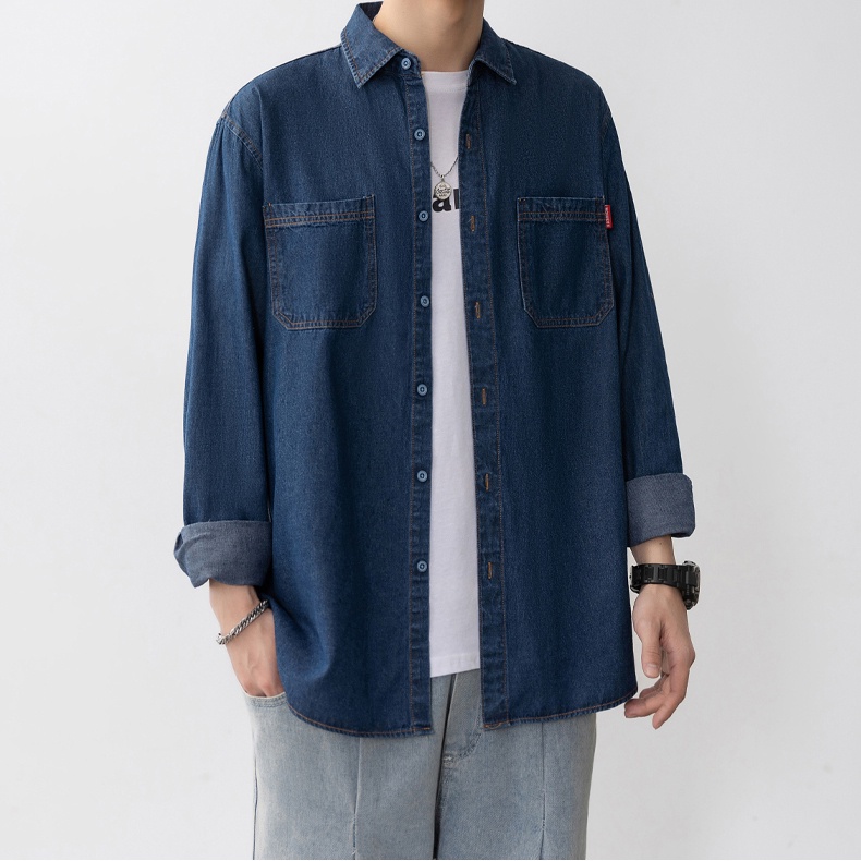 Áo Sơ Mi denim Dài Tay Thời Trang Cho Nam