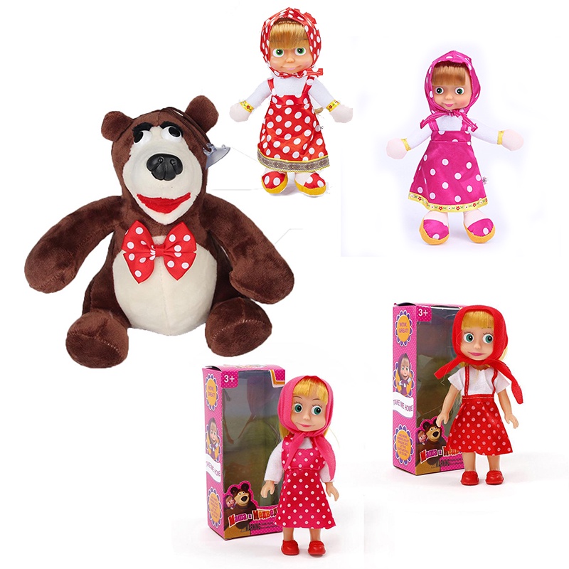 HYC Humey Búp Bê masha Và Gấu Hoạt Hình Nhồi Bông 3 + Tuổi Trẻ Em