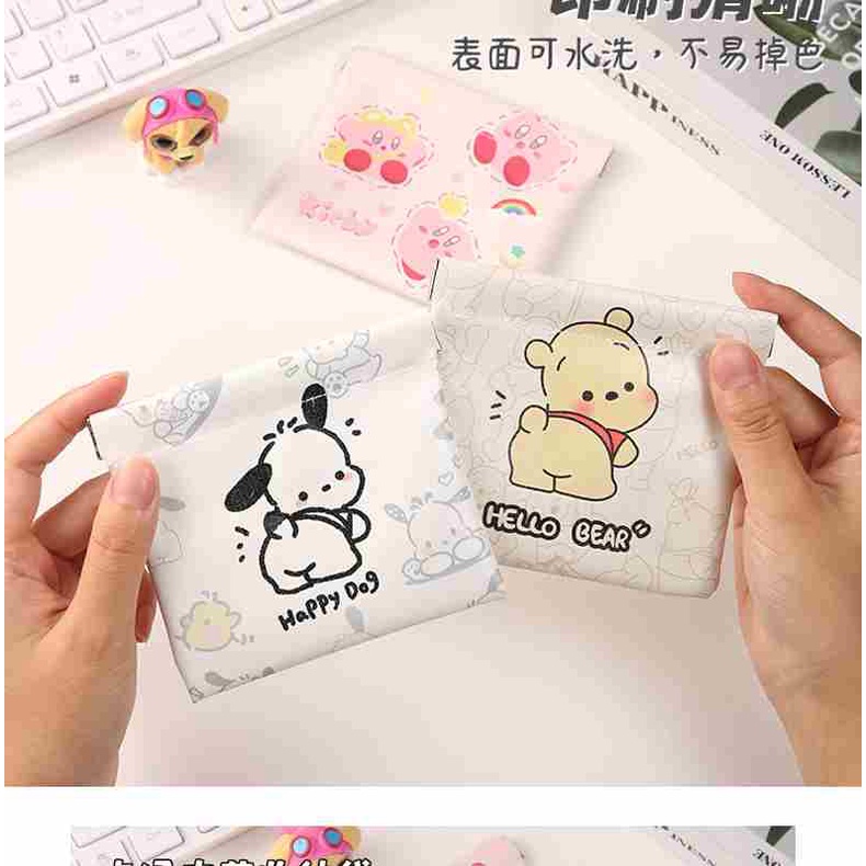 Túi Đựng Dây Cáp Sạc / Tai Nghe / Chuột Máy Tính Tự Động Đóng Kín Hình Hoạt Hình Dễ Thương Nhỏ Gọn Có Nam Châm Hút