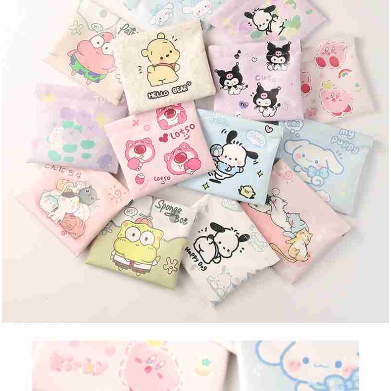 Túi Đựng Dây Cáp Sạc / Tai Nghe / Chuột Máy Tính Tự Động Đóng Kín Hình Hoạt Hình Dễ Thương Nhỏ Gọn Có Nam Châm Hút