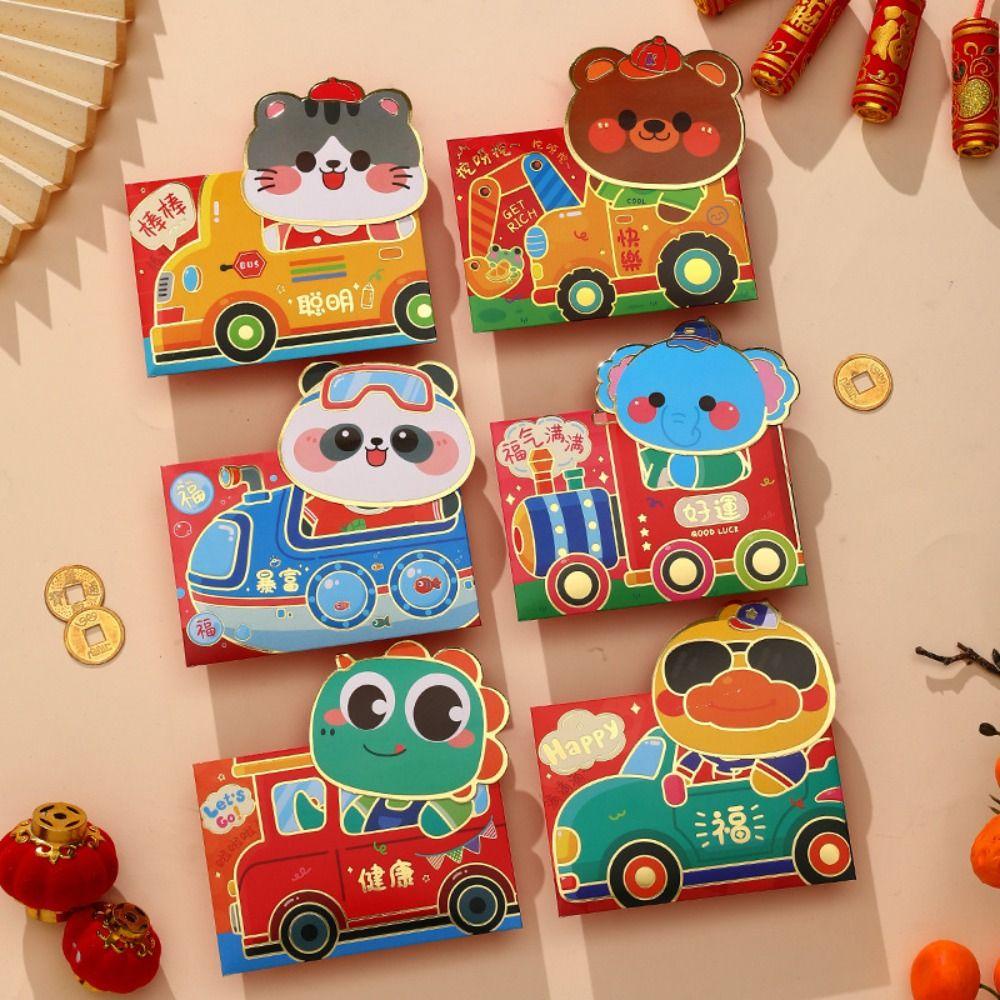 Mmluck Set 6 Bao Lì Xì Năm Mới 2024 Họa Tiết Rồng Hoạt Hình Phong Cách Trung Hoa