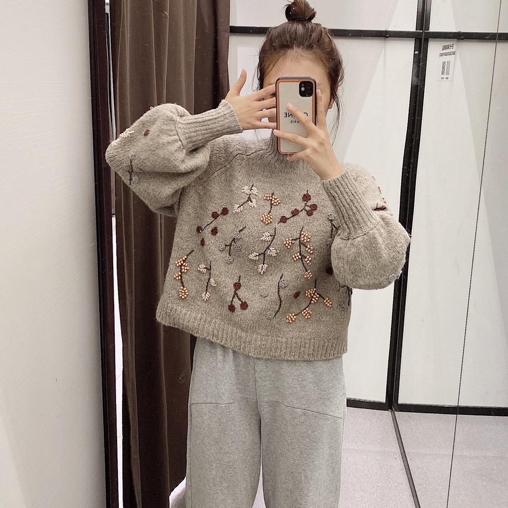 Zara Giày Cao Cấp Thêu Trang Trí Thời Trang Mùa Thu Đông Cá Tính 01957101706