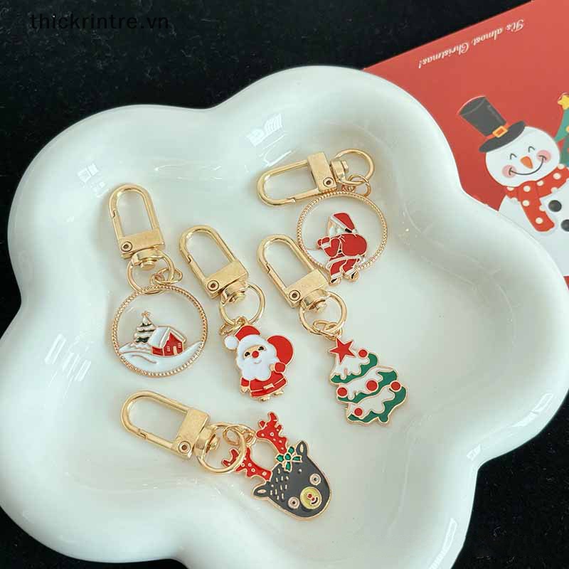 Th kawaii Móc Khóa Hình Ông Già Noel Chim Cánh Cụt Hoạt Hình Dễ Thương Trang Trí Ba Lô Đi Học / Tiệc Giáng Sinh vn