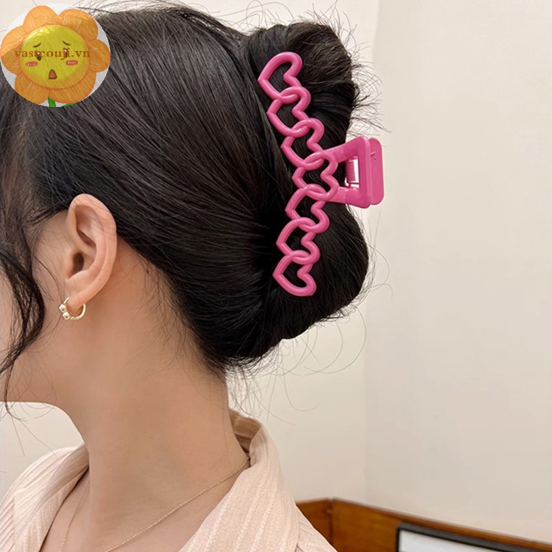Vastji Kẹp Tóc Hình Trái Tim Nhiều Màu Sắc Ngọt Ngào vn