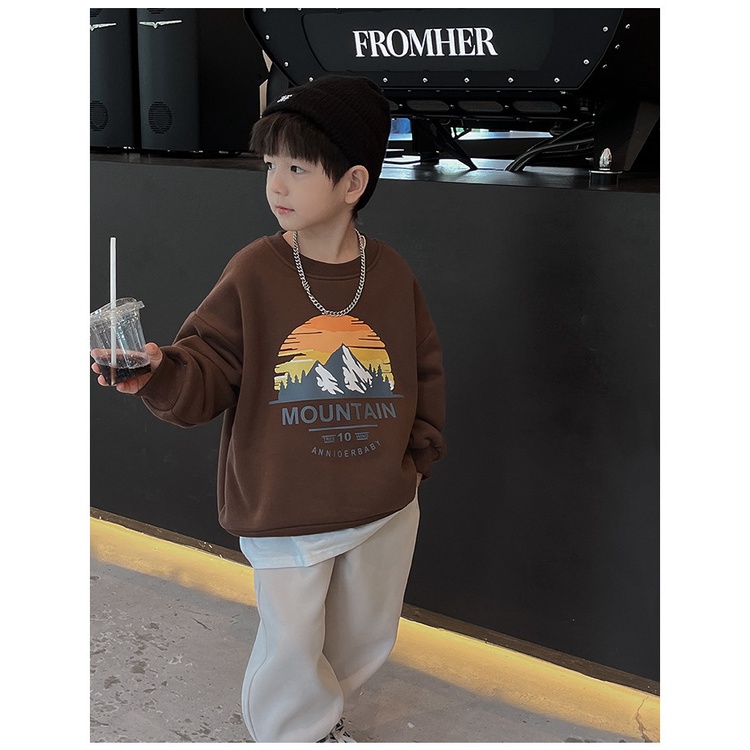 Áo Thun Sweater Chui Đầu Dáng Rộng Cỡ Lớn 120-170cm In Chữ Thời Trang Xuân Thu Cho Bé Trai