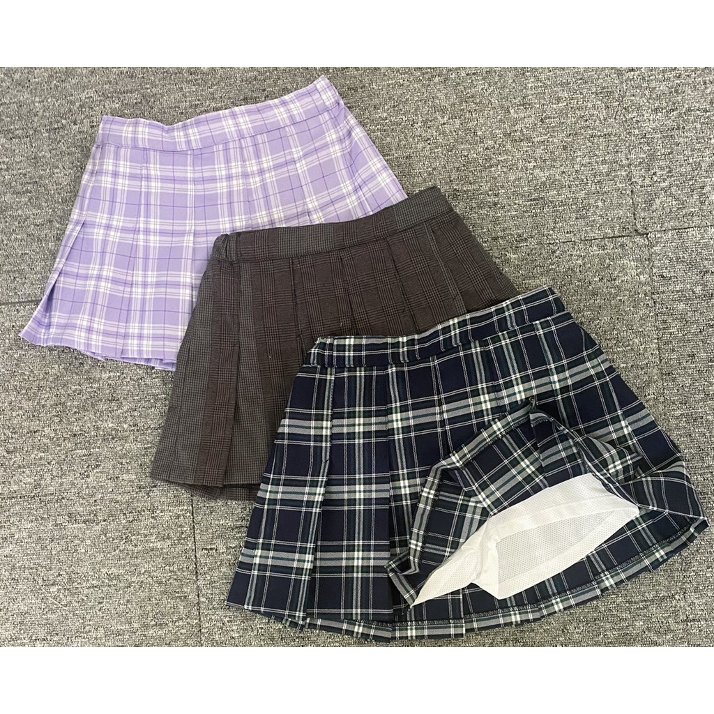 Chân váy xếp ly liền quần đùi P0lham cho bé gái, teen