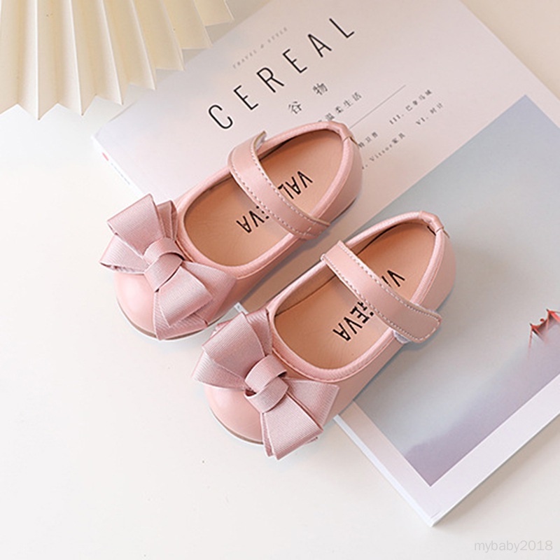 Giày Búp Bê Đế Mềm Chống Trượt Đính Nơ Xinh Xắn Cho Bé Gái