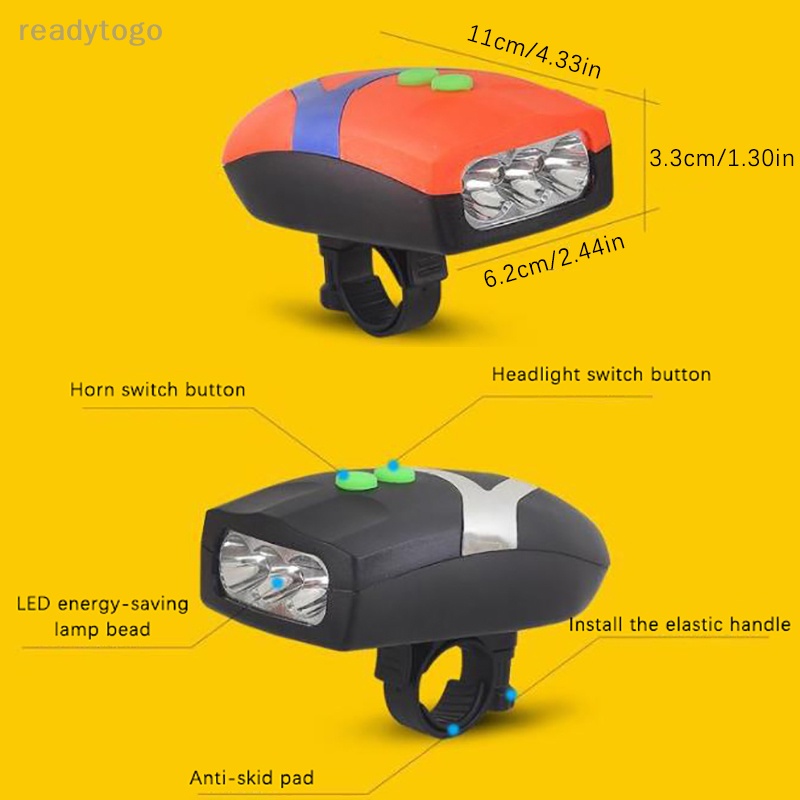 Bộ Đèn Pha led + Còi + Đèn Hậu Chống Nước Cho Xe Đạp