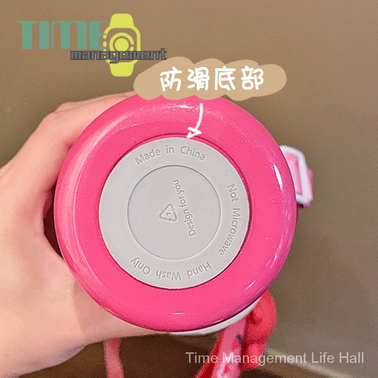 Thermos Bình Nước Giữ Nhiệt Bằng Thép Không Gỉ Họa Tiết Gấu Dâu Tây Dễ Thương Kèm Ống Hút 2023