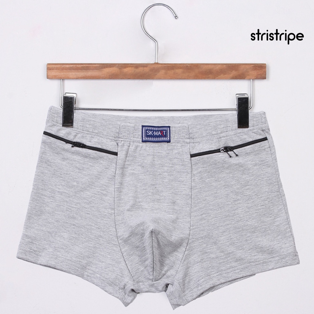 Quần Lót Chữ u Màu Trơn Có Túi Khóa Kéo Chống Trộm Cho Nam