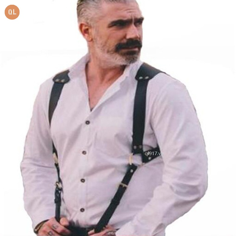 Dây Da Đeo Trước Ngực Phong Cách punk vintage Cá Tính Cho Nam