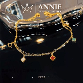 [KHÔNG ĐEN GỈ] Vòng chân thép Titan cỏ 4 lá nhiều màu mạ vàng thời trang sang trọng - Annie TT62