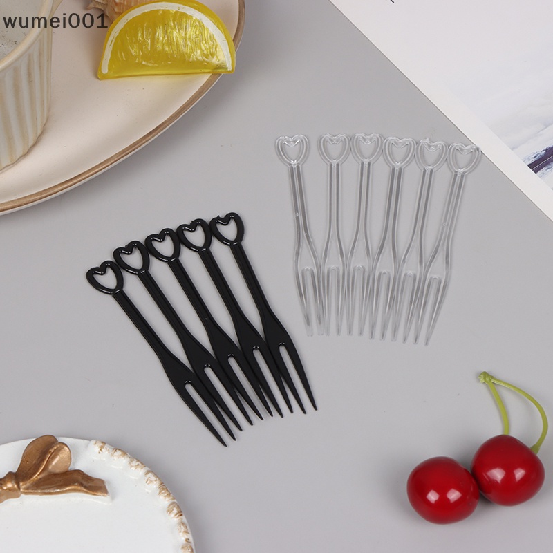 Wumei001 / Túi 100 Nĩa Ăn Trái Cây Bằng Nhựa Trong Suốt