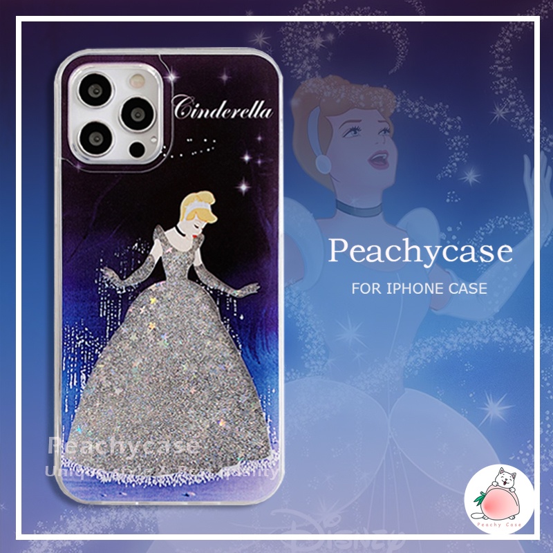Blingbling Cinderella Princess Dress Quicksand Phone Case Tương thích cho iPhone 16 17 15 14 13 12 1