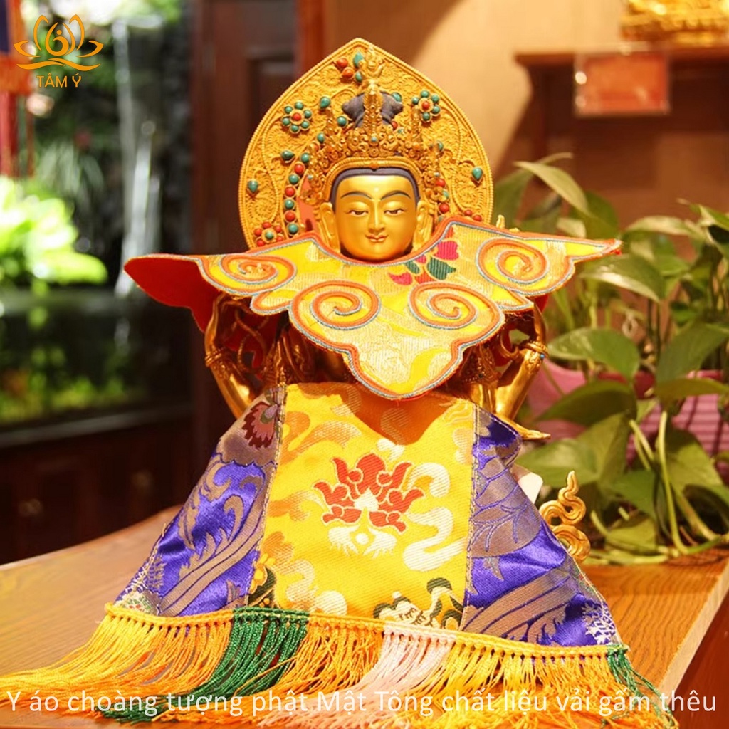 Y áo choàng tượng phật mật tông chất liệu vải gấm Tây Tạng kiểu 2