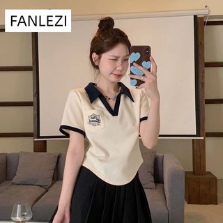 FANLEZI thun áo áo polo  nữ Thời trang hàn quốc A29J1BC