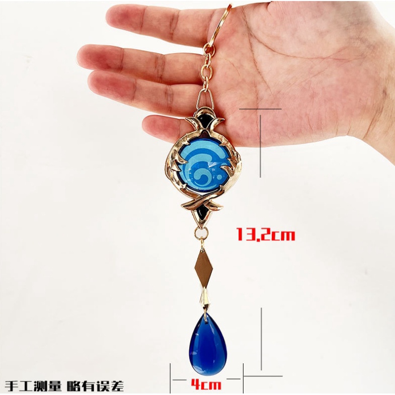 Trò Chơi Genshin Tác Động Furina Hai Mặt Trong Suốt Móc Khóa Cosplay Kering Unisex Focalors Mặt Dây 