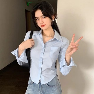 Áo Sơ Mi Tay Dài Eo Hẹp Cao Phong Cách Hàn Quốc Thời Trang Sang Trọng