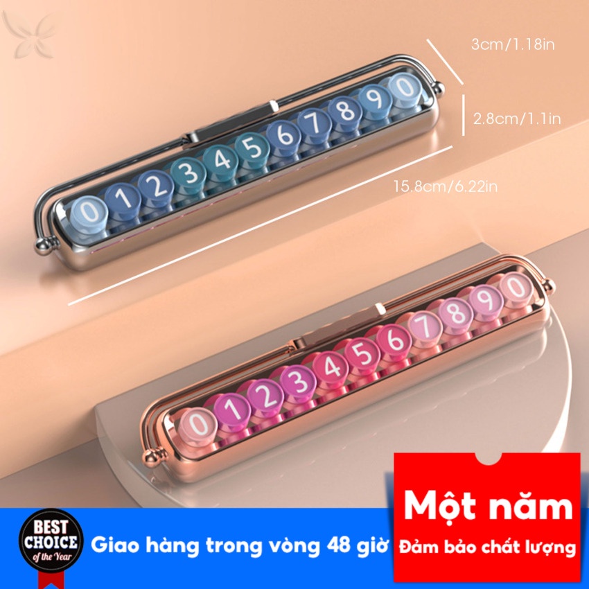 1 Thẻ Đỗ Xe Tạm Thời Để Lại Số Điện Thoại Màu Hồng Dạ Quang Trang Trí