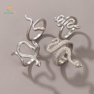 Set 4 NhẫN HìNh RắN ĐộC ĐáO ThờI Trang Cho Nữ