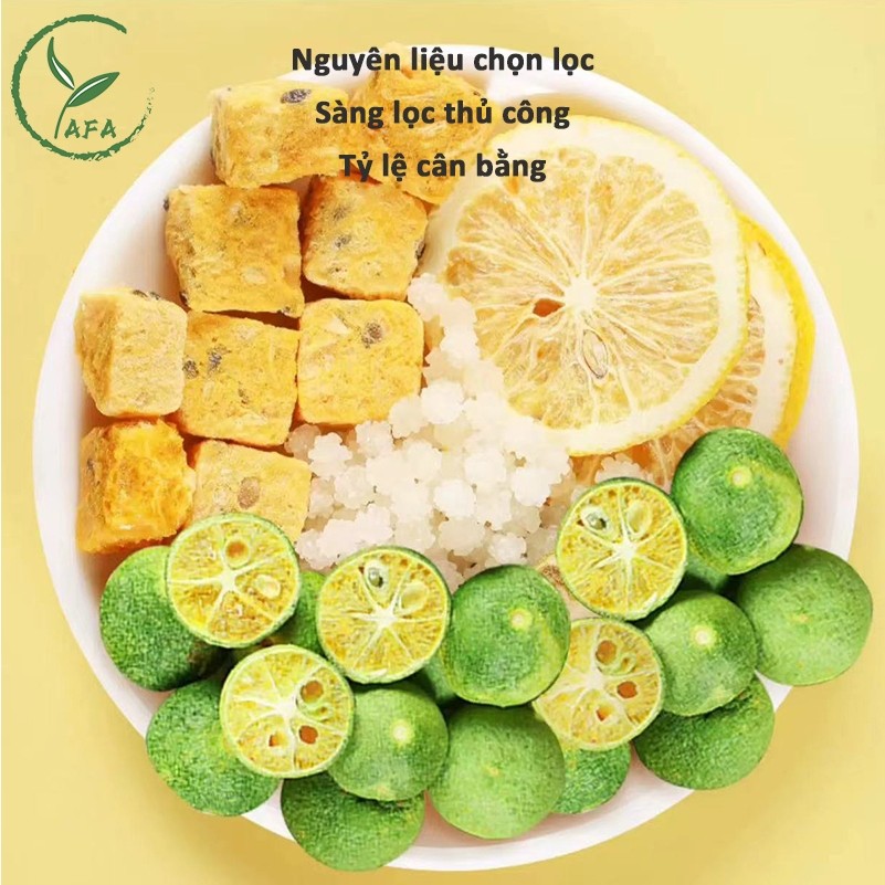 Trà chanh dây kim quất 10 gói Trà detox chanh dây bổ sung vitamin C Trà trái cây Đẹp da mát gan Yafa