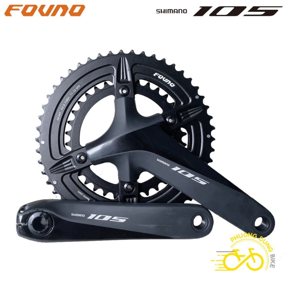 Đùi đĩa (Giò dĩa) rỗng xe đạp SHIMANO 105 R7000 lai đĩa FOVNO 34-50T