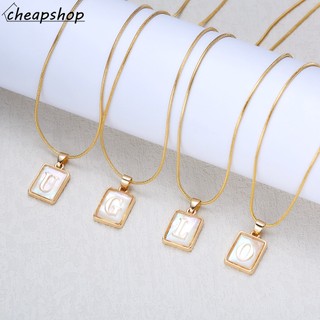 Vòng cổ Mặt Vuông Khắc Chữ Màu Vàng Thanh Lịch Cho Nữ