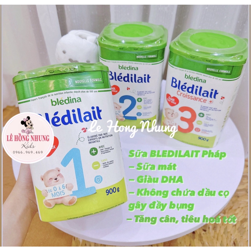 Sữa BLEDILAIT 900g ⚡ HÀNG CHÍNH HÃNG ⚡ Sữa bột Pháp Bledina mẫu mới nhất đủ số 1 2 3