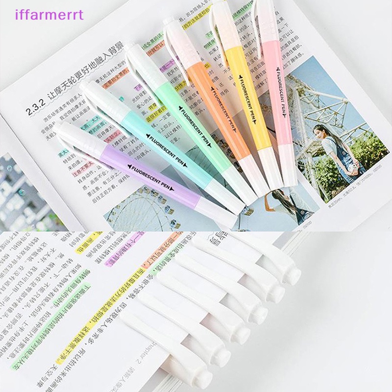 Set 6 Bút Lông Hai Đầu Màu Kẹo Ngọt Dành Cho Học Sinh / Văn Phòng