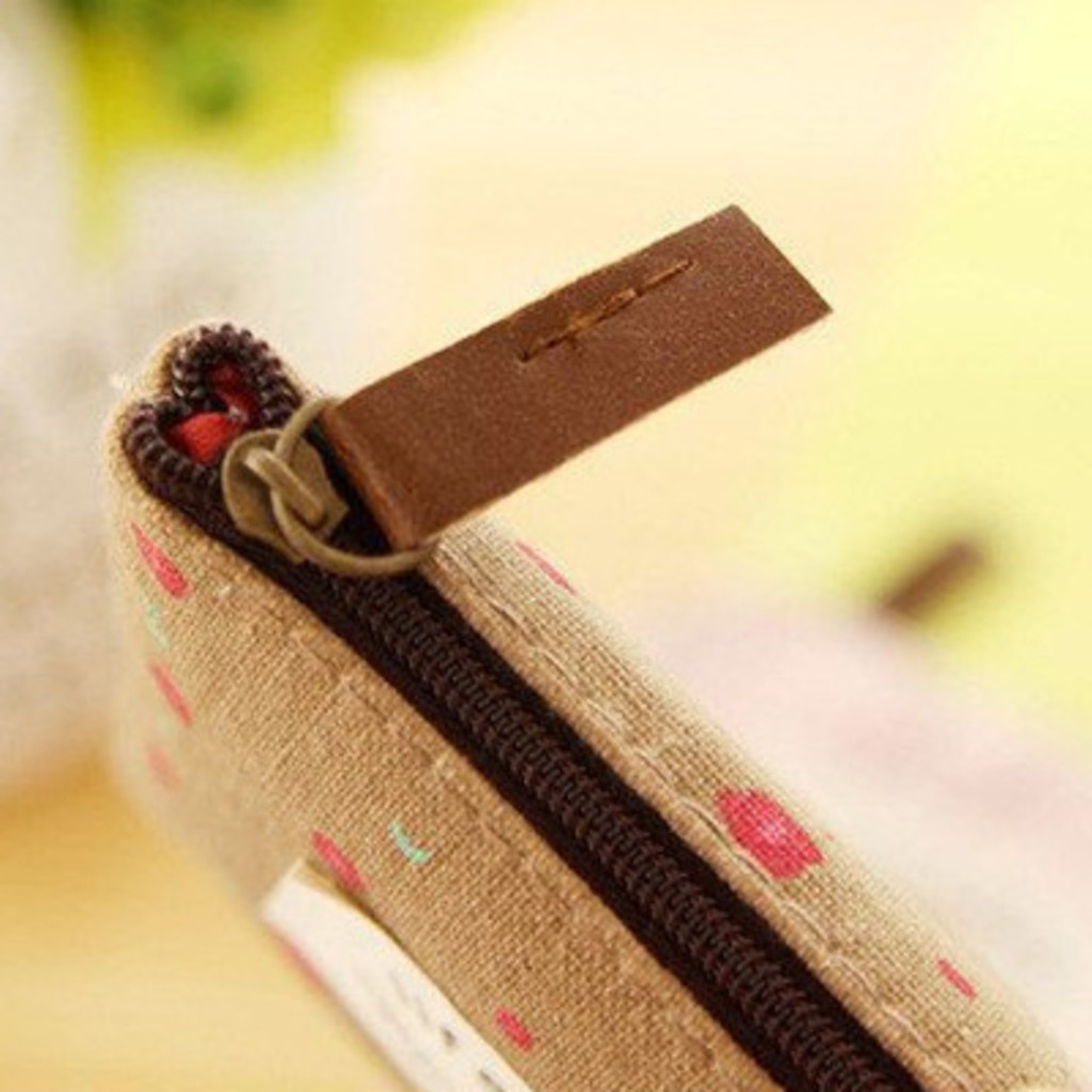 Túi Vải canvas mini Họa Tiết Hoa Đựng Chìa Khóa