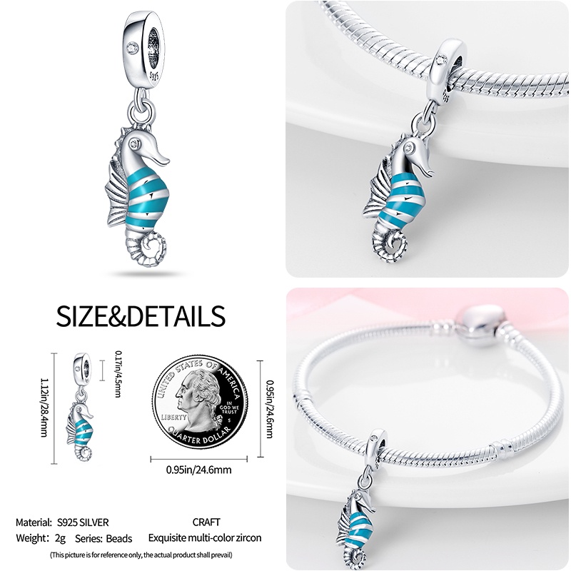PANDORA Hạt Charm Hình Rùa Biển 100% Bạc 925 Dùng Làm Trang Sức